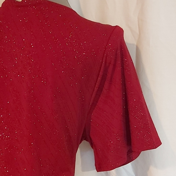 Bright Red Front Criss-Cross Blouse - Picture 4 of 4
